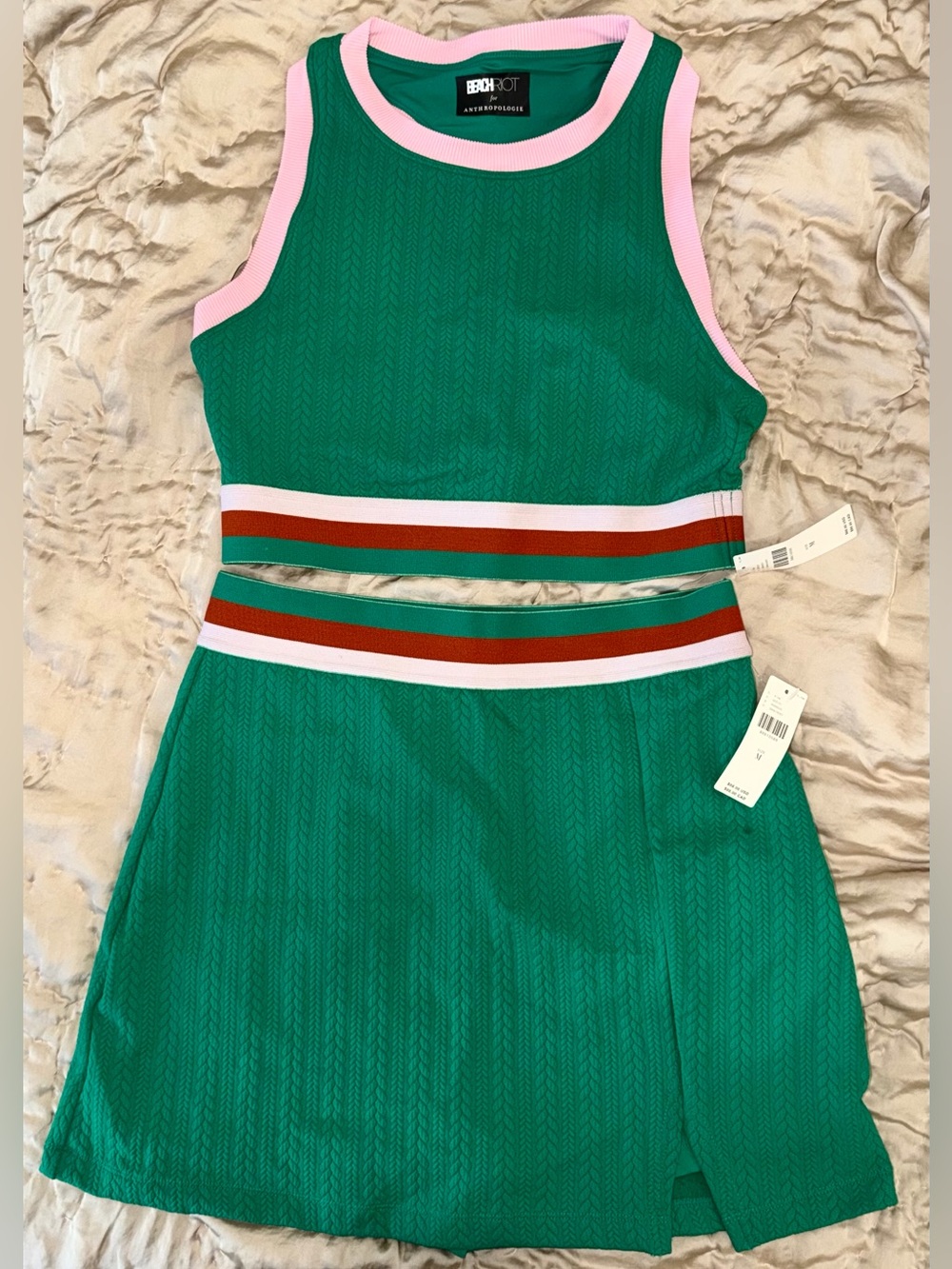 Beach riot x anthropologie  shore skirt and gwen racerback top